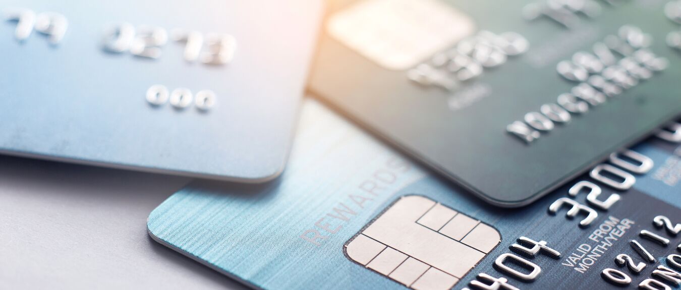 Credit card close up shot with selective focus for background.
